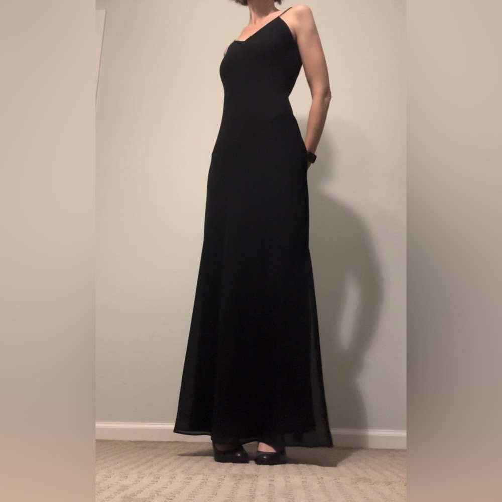 Vintage Dave & Johnny Black Formal Maxi Dress XS